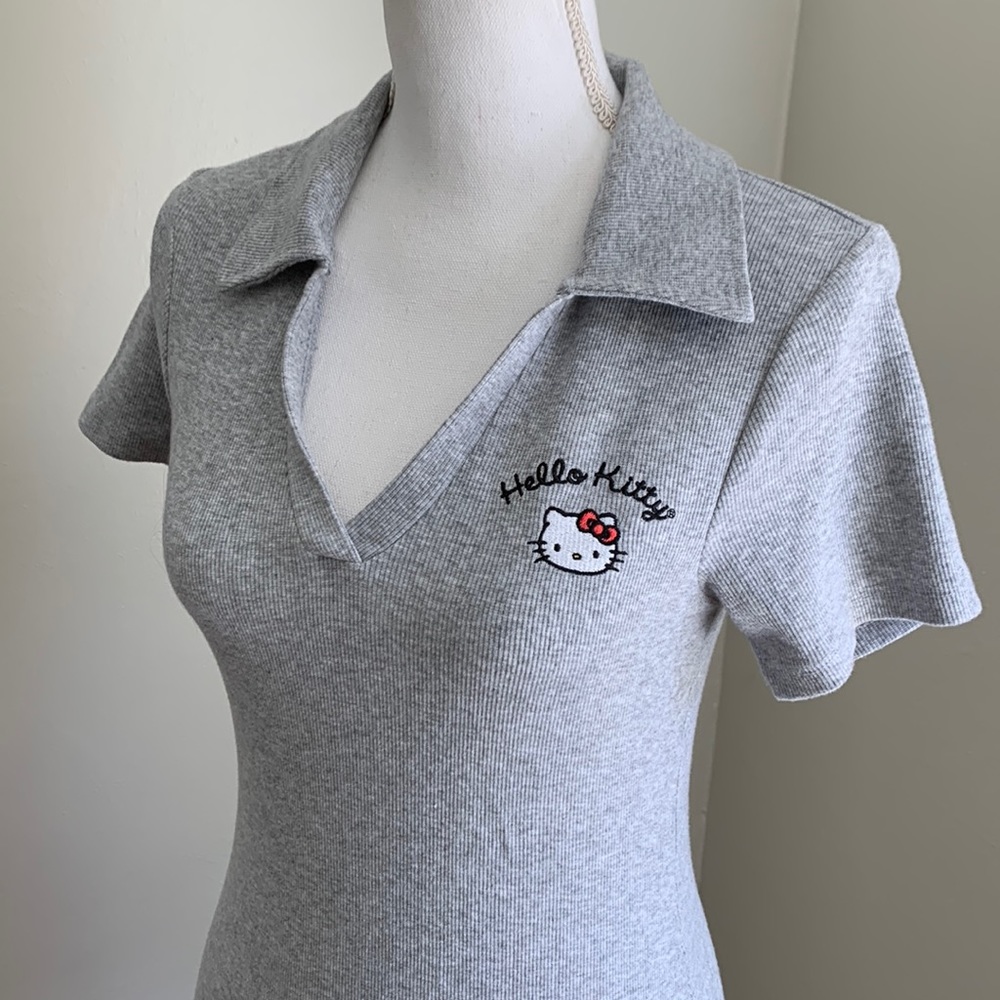 Y2K HELLO KITTY Fitted Polo Knit Dress
